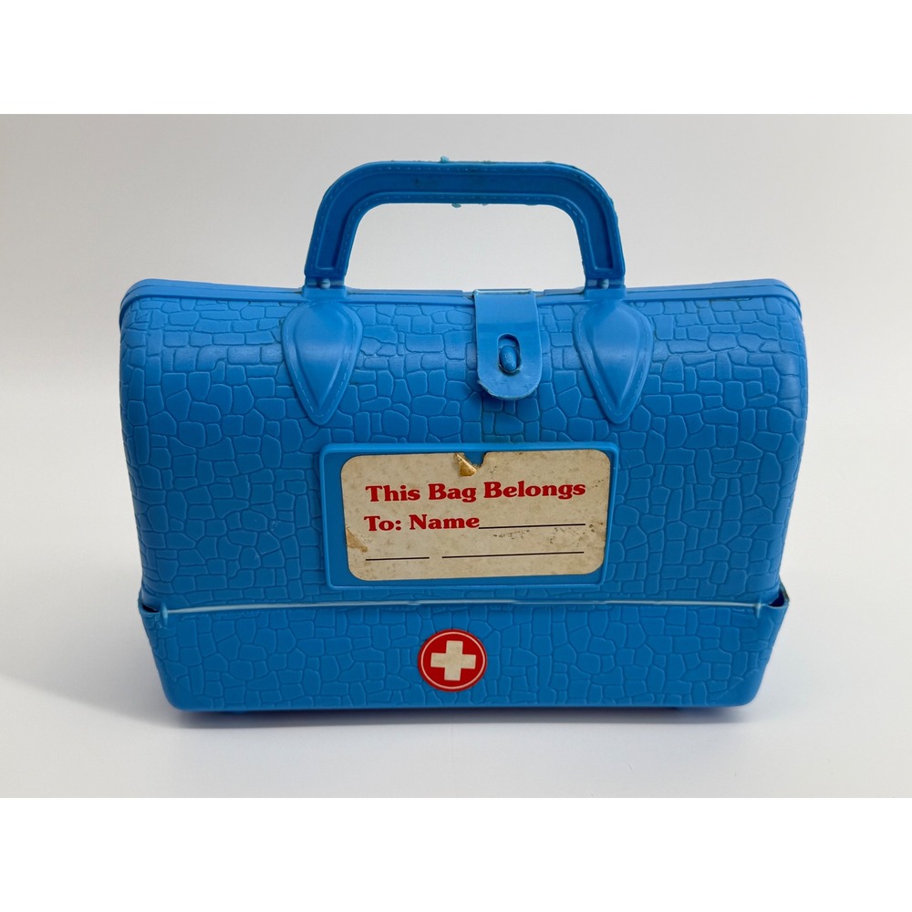 Vintage Blue Box Doctor Kit Play Set with‎ Accessory Retro Toy 70s 80s Hong Kong